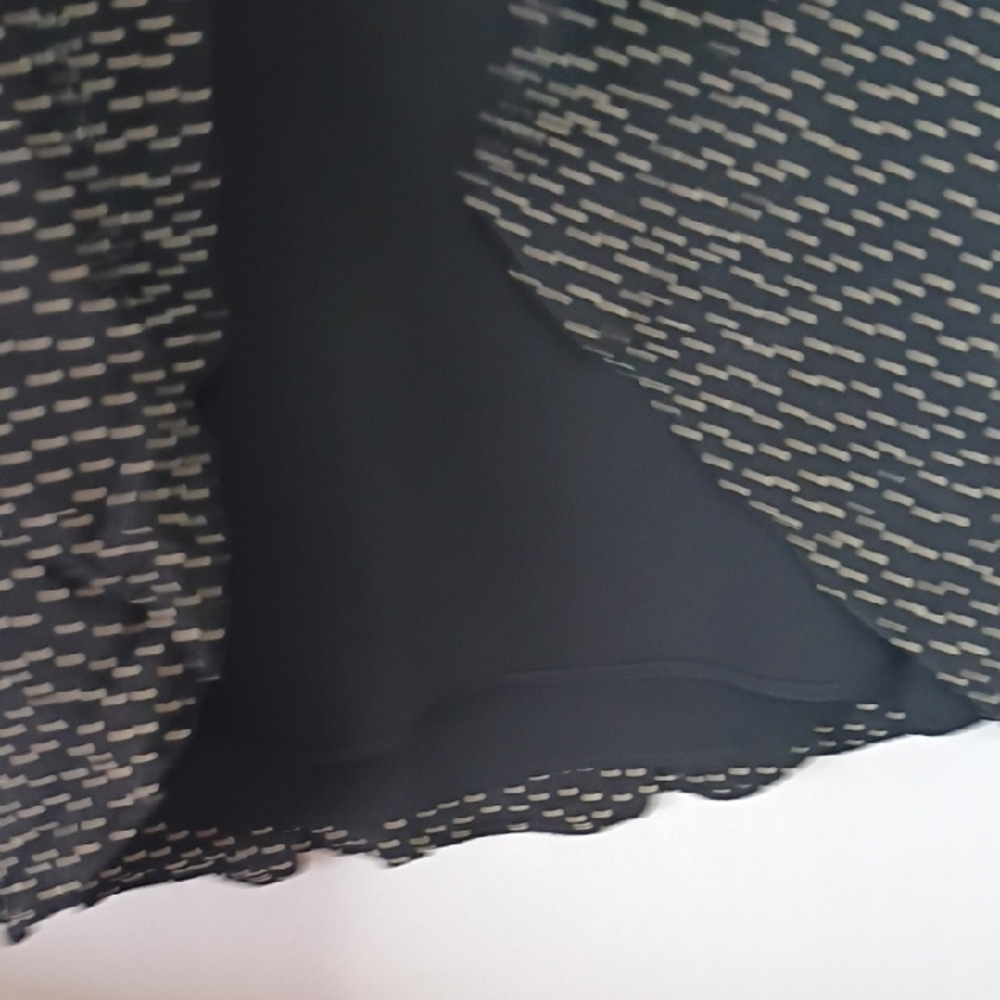 Ann Taylor LOFT Black White Polka Dot Silk Midi Skirt Size 12 Ruffled Hem 100% - Picture 3 of 8